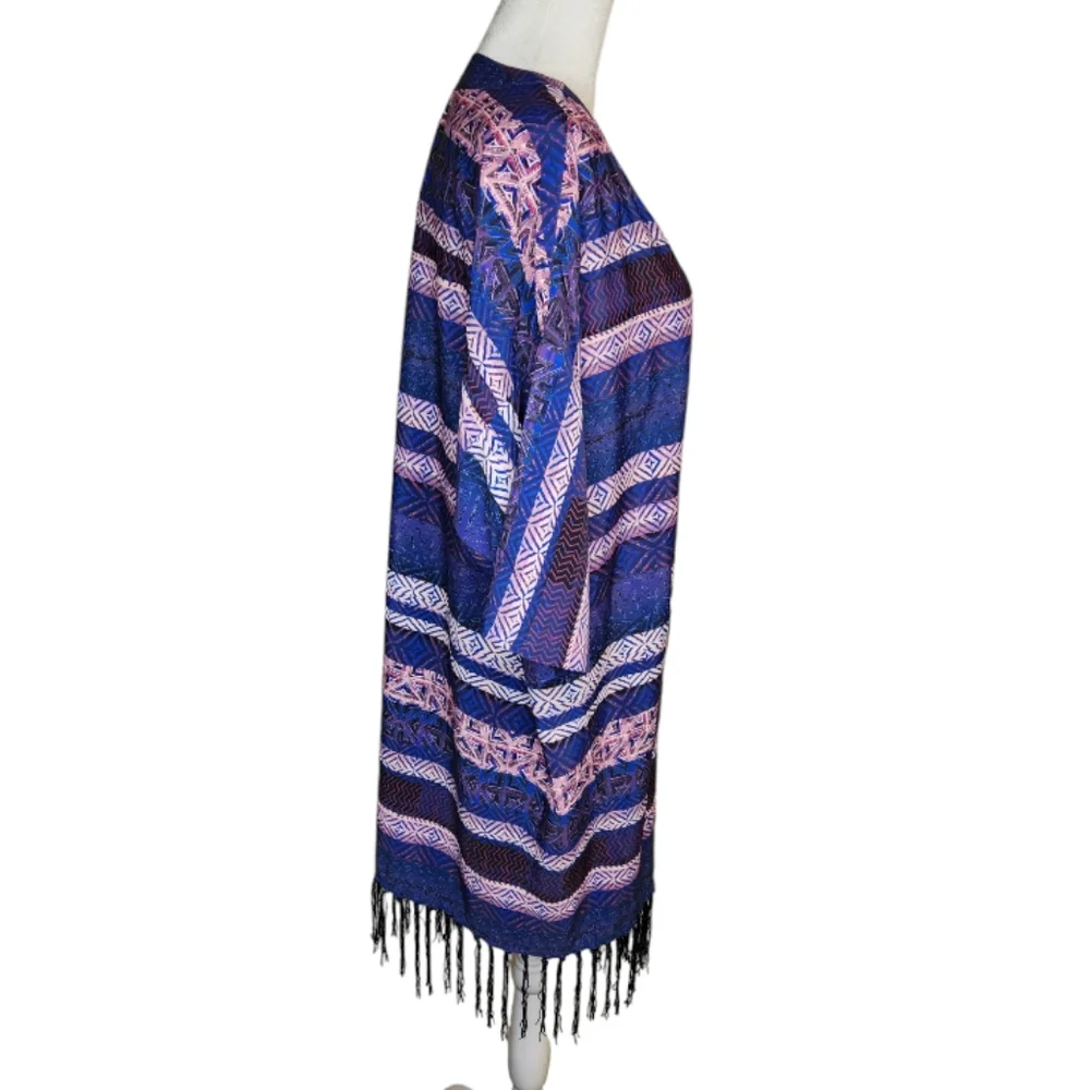 NEW Swimsuits For All Kimono Coverup Fringe Trim Size 14/16